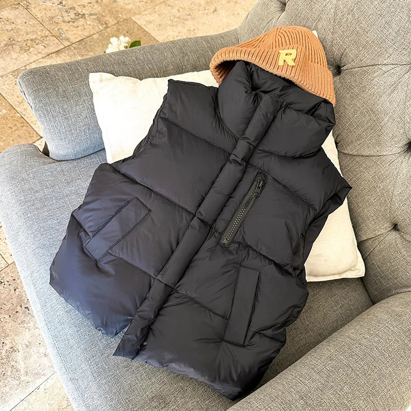 kids Winter Autumn Down Vest Coat Boys Girls Warm Waistcoat Outerwear Clothing Infant Jacket Children White Duck Down Clothes 241230