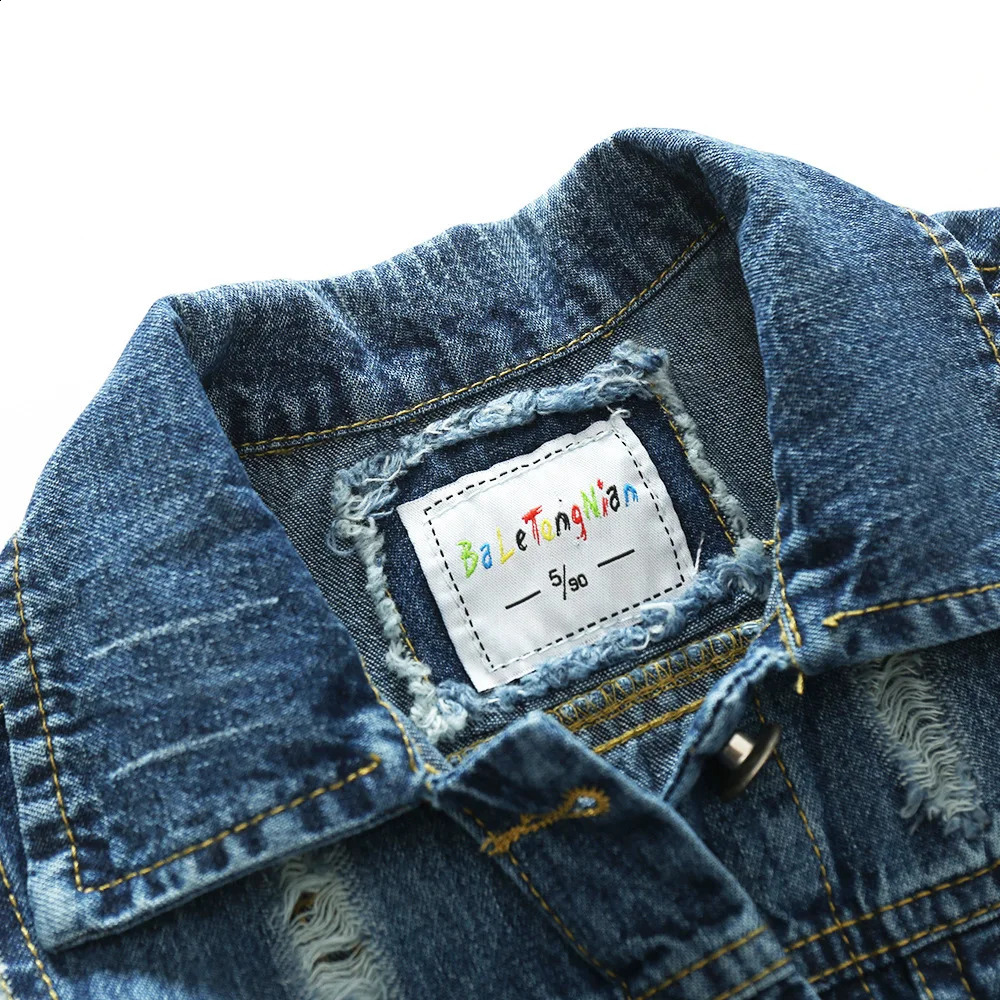 Korean Spring Autumn Children Boys Denim Vest Toddler Boys Sleeveless Jacket 1-6 Years Kid Baby Boy Waistcoat Outerwear 241230