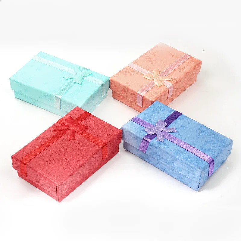 6Pcslot Paper Jewelry Boxes Rings Earrings Necklaces Storage Organizer Gift Box Cloud Bowknot Packing 5825cm 241225