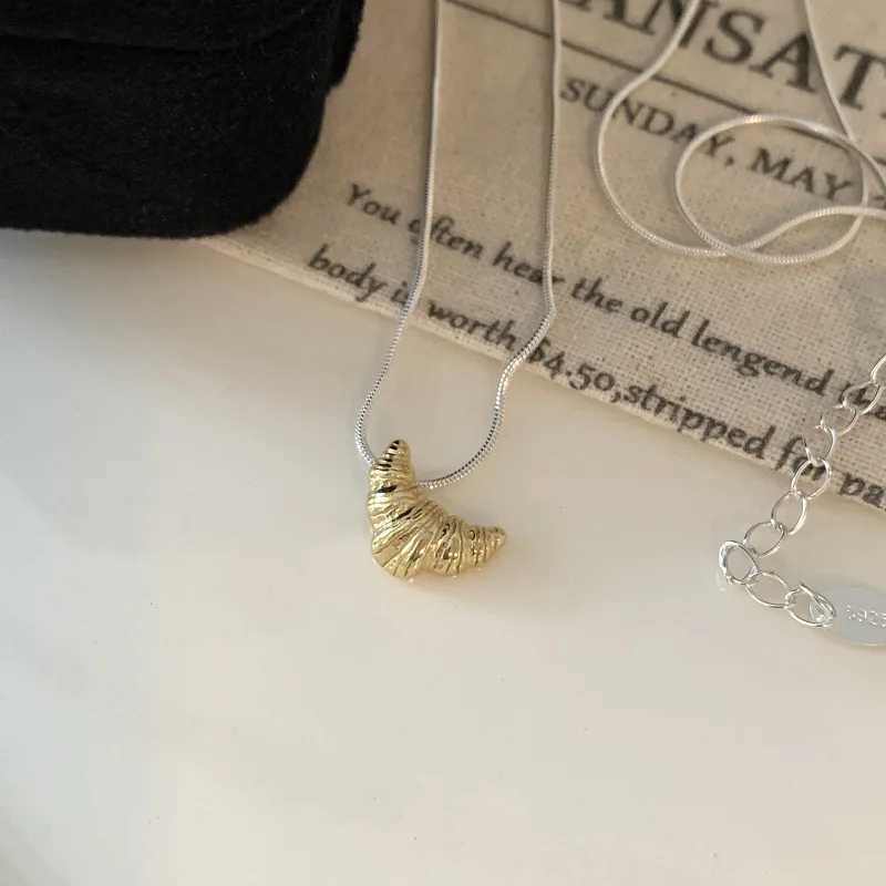 Ventilee 925 sterling silver croissant necklace suitable for women golden bread sweet Korean original gift direct shipping W241230