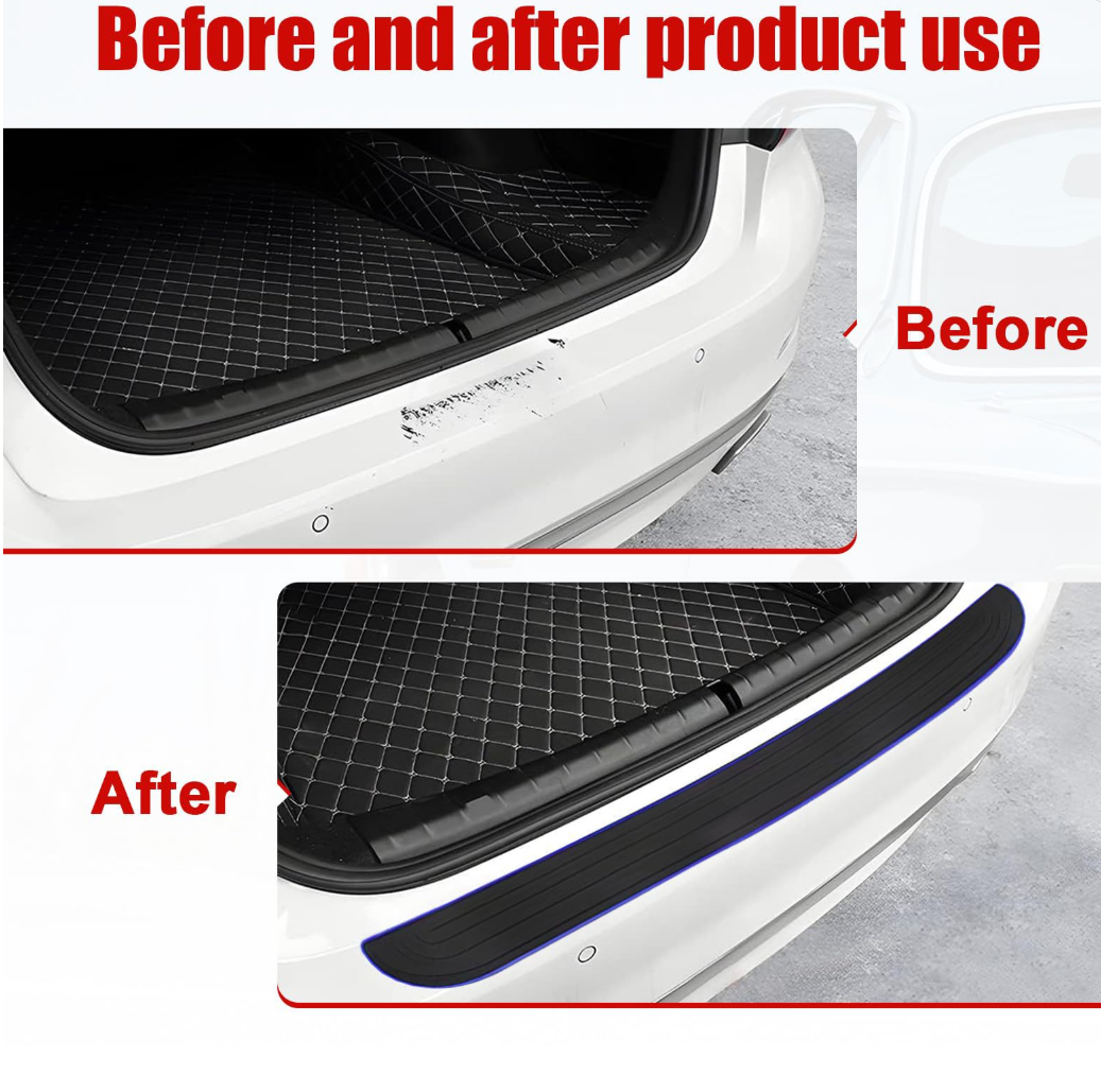New Universal Trunk Door Sill Plate Protector Rear Bumper Guard Rubber Mouldings Pad Trim Cover Strip For Car Accessories