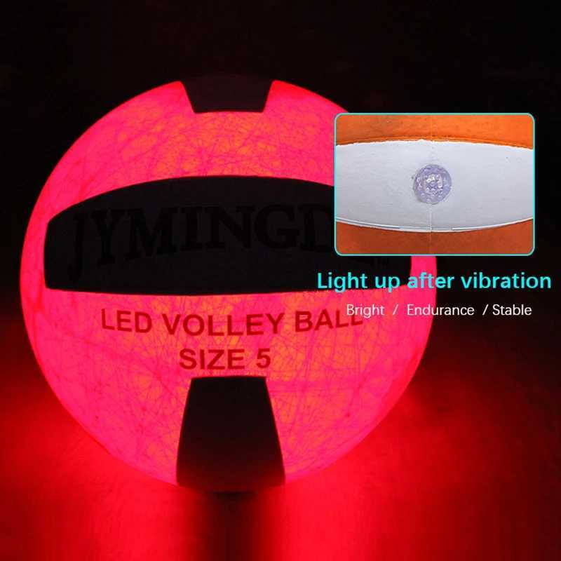 Glow in the Dark Volleyball Ball LED Light Up Rubber Volleyball Size 5 Training Balls Waterproof Luminous Beach Volleyball BallsXJ241230