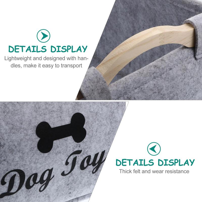 Update Dog Toy Basket Pet Storage Box Bin Organizer Toys Felt Cat Accessory Container Bins Baskets Accessories Containers Organizing