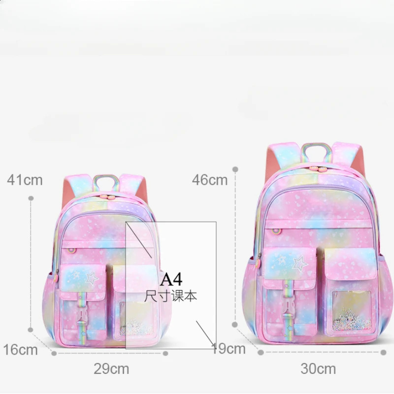 Princess Backpack teenager Schoolbag knapsack School Bags For Girls Kids Satchel Primary Orthopedic School Backpacks Children 241230