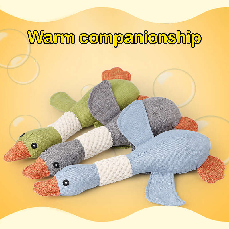 DHPET Squeaky Goose Durable Chew Aggressive Chewers Breed Dog Cat Play Interactive Toys for Small Medium Dogs Teething 12.99 Inch