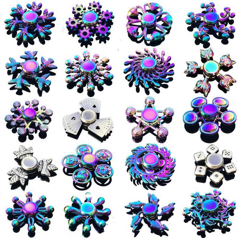 Rainbow Fidget Metal Spinners Color Finger Spinners High Speed Hand Spinners Fidget Toys Relieve Stress W241230