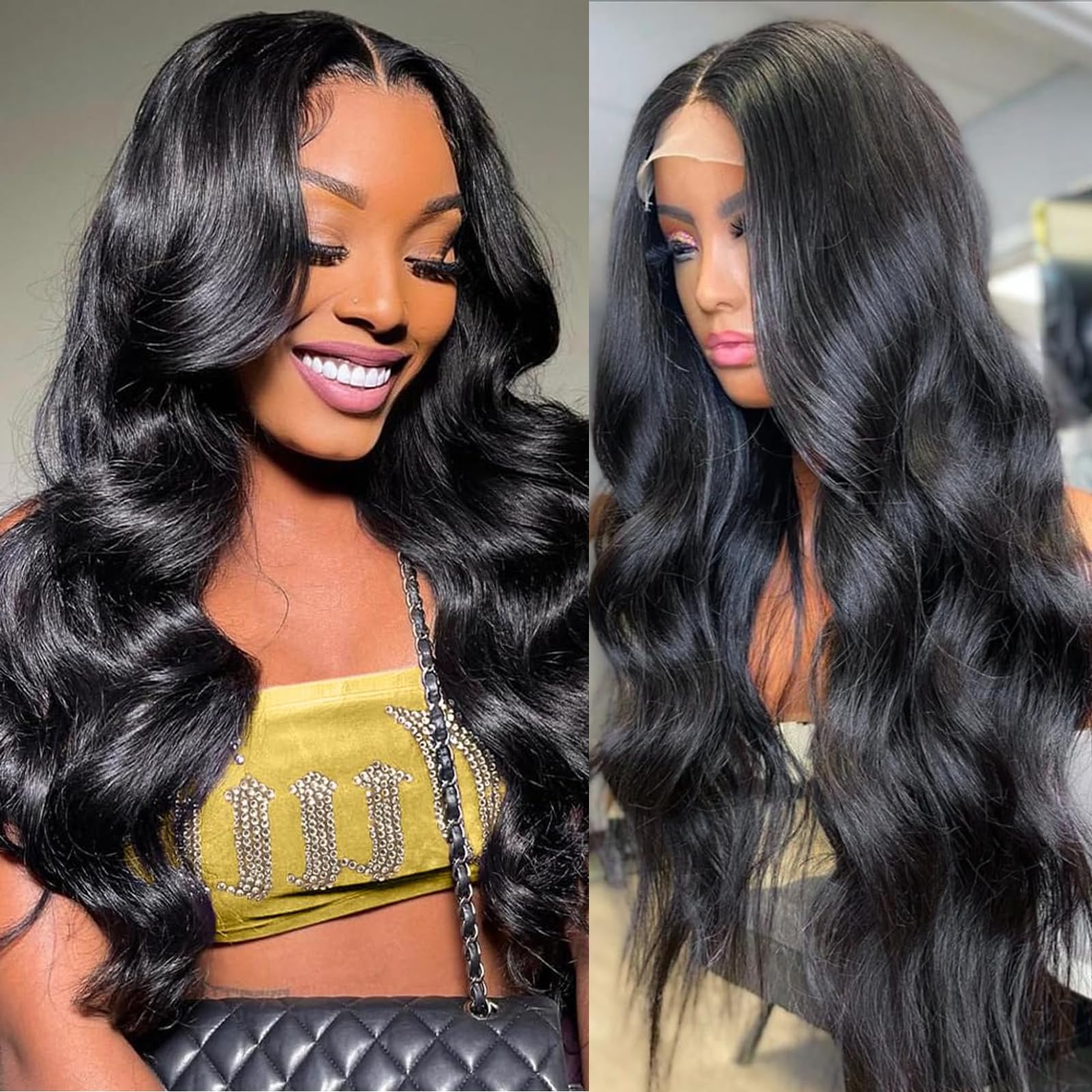 36 Inch Burgundy Straight Hair Glueless Wig Lace Front Similar to Human Hair Preplucked Wigs Brazilian Loose Deep Wave 13x4 Lace Wig For Women Ready T