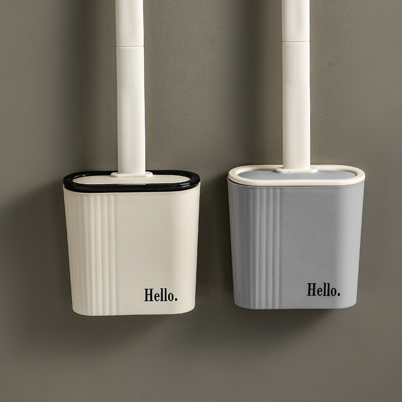 Sleek White Plastic Toilet Bowl Cleaner with Ergonomic Grip and Non-Scratch Design