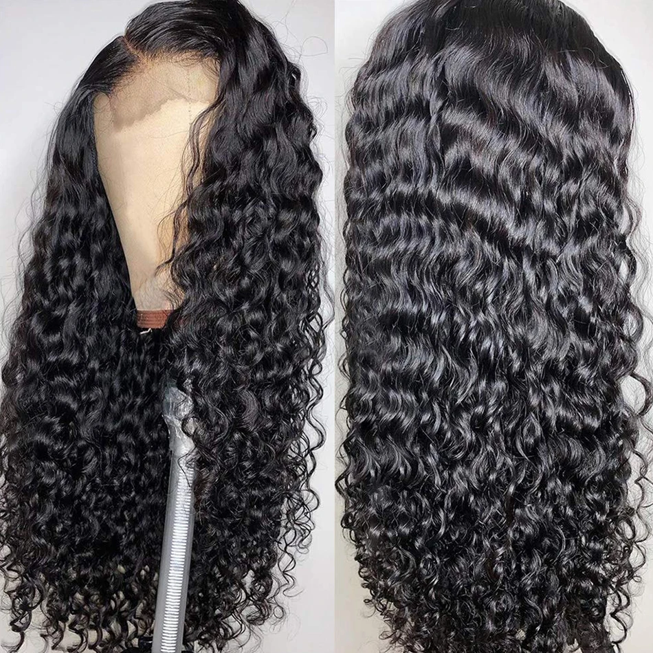 Free shipping 30 40 Inch Water Curly 13x6 HD Transparent Frontal Wigs Glueless Closure Human Hair Deep Wave 13x4 Lace Front Wig Synthetic
