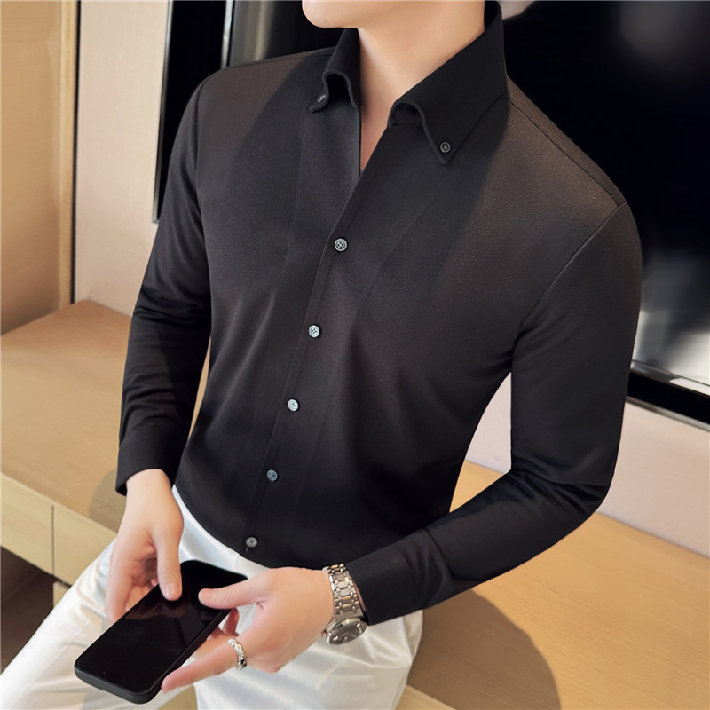 M6151 2024 Winter Thickened Shirt Men's High-end Casual Warm Shirt