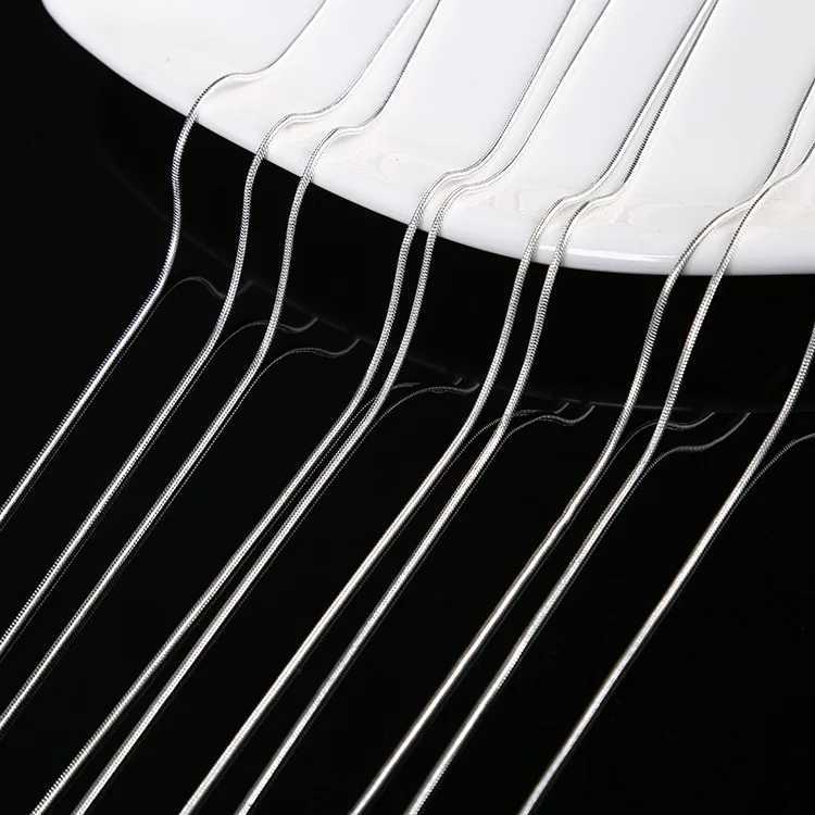 High quality 10PCS 925 sterling silver classic 2MM snake chain necklace suitable for womens 16-30 inch fashionable party wedding decoration jewelry W2