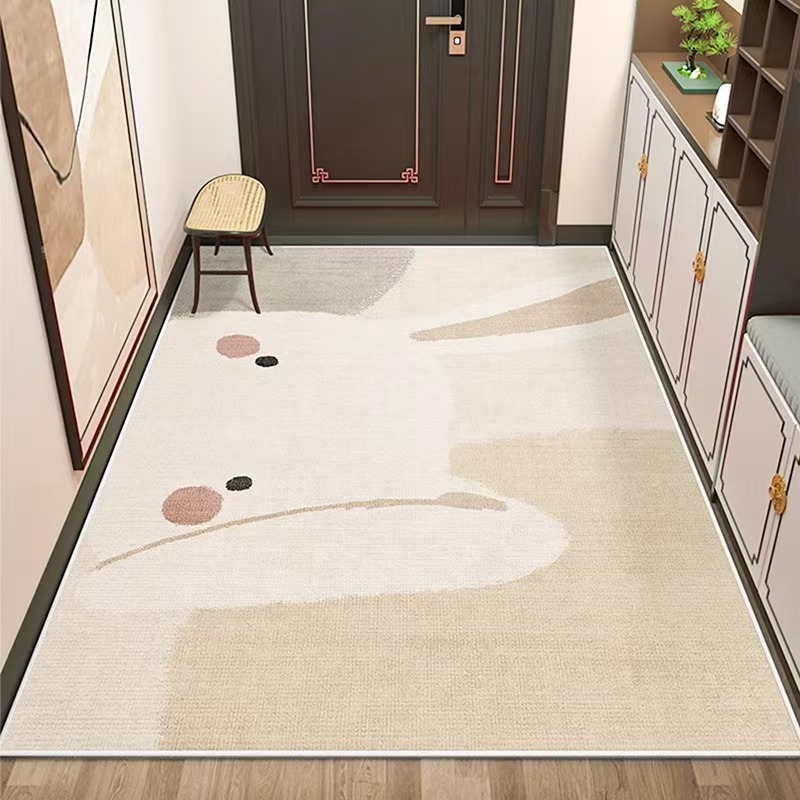 4686-54.8-BB-Modern Simple Beige Living Room Carpet Oversized Bedroom Line Rug