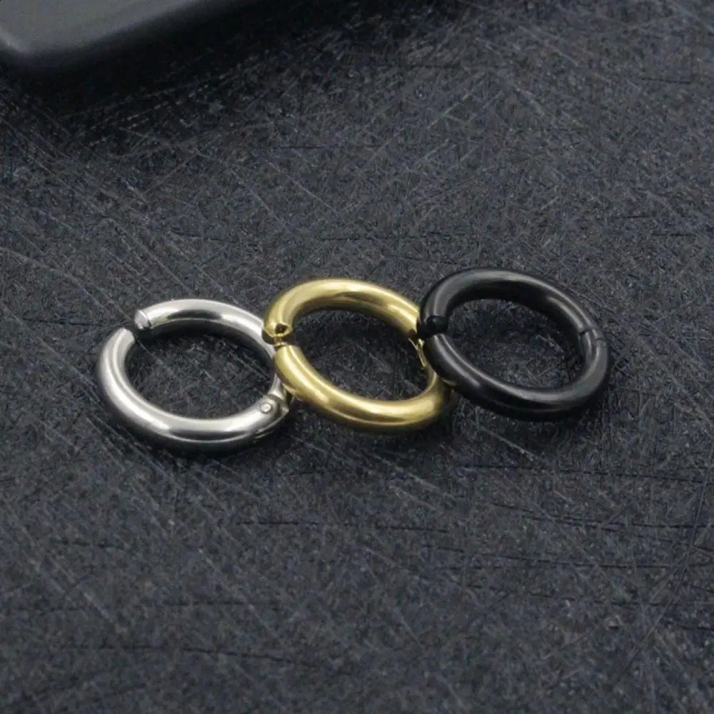 2Pcs1Pair Stainless Steel Ear Clip Earrings For Women Man Non Piercing Round Circle Punk Simple Jewelry 241225