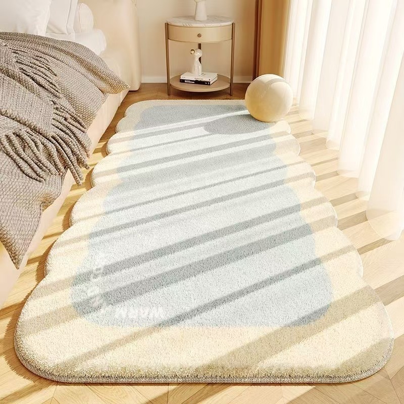 4712-55.6-GZX-Beige Striped Minimalist Rug Comfortable Large Area Living Room Rugs Refreshing Bedroom