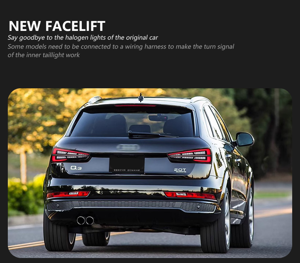 LED Auto Taillight Assembly For Audi Q3 Taillight 20 13-2 018 Full LED Running Lights Sequential Signal Lamp