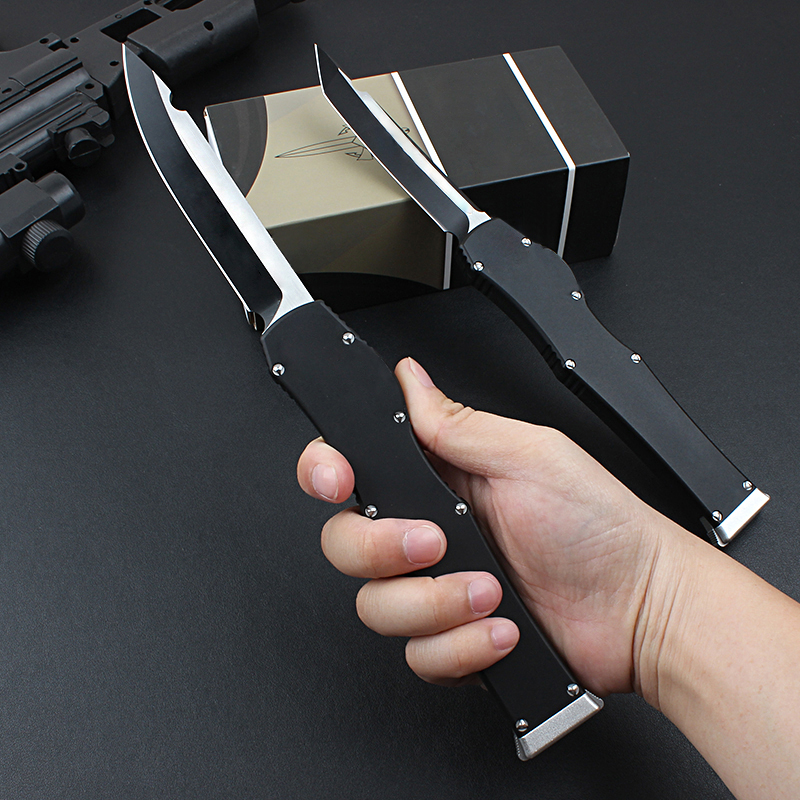 High End New Design Tactical Knife D2 Two-tone Black Blade CNC 6061-T6 Handle Outdoor Survival Knives with Kydex