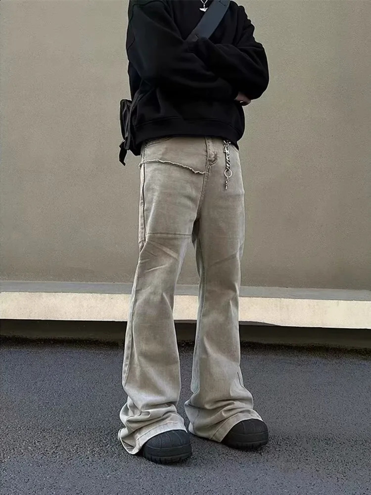 2024 Cyber Y2K Fashion Baggy Stacked Flare Jeans Pants Men Clothes Streetwear Rock Vintage Long Trousers Ropa Hombre 241224