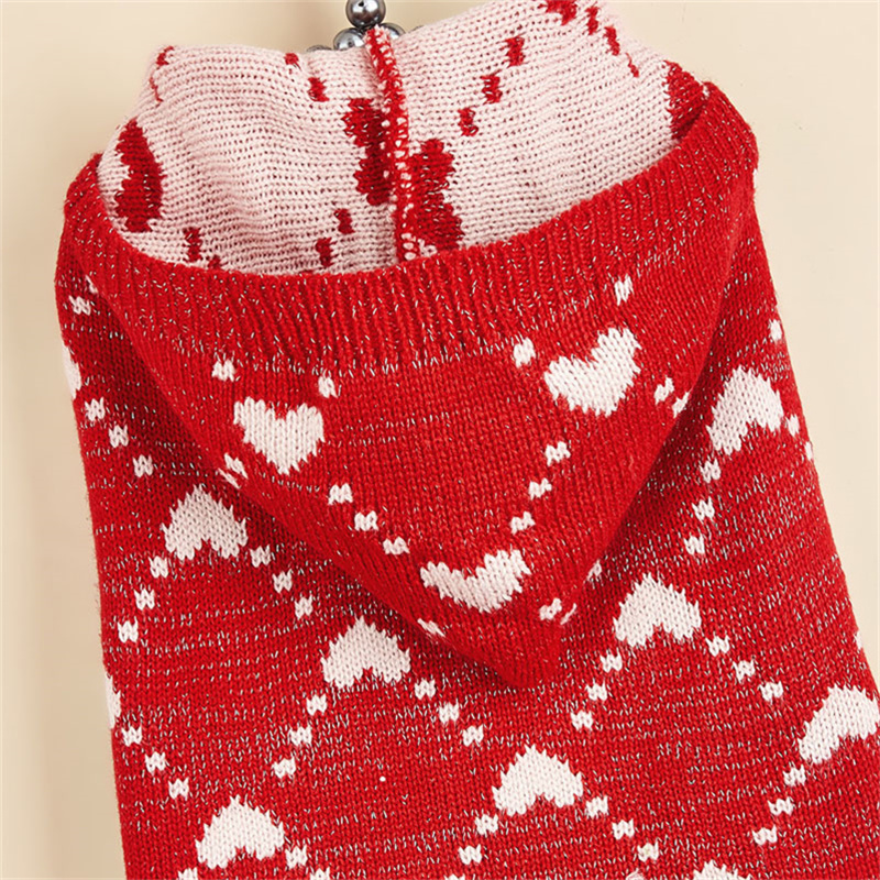 Puppy Hairball Autumn/Winter Dress Ins Style Korean Version Lovely Sweet Lolita Heart Plaid Hat-Wearing Lace Dog Skirt Hem