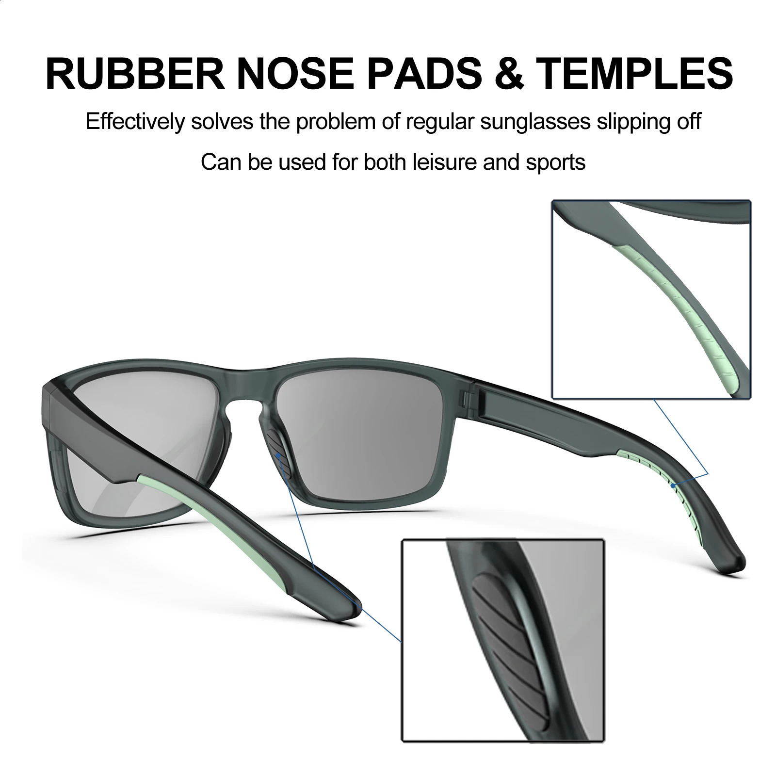 Suukaa Mens Polarized Sunglasses For Men Women Driving Travel Fashion Vintage Sun Glasses Eyewear UV400 241230