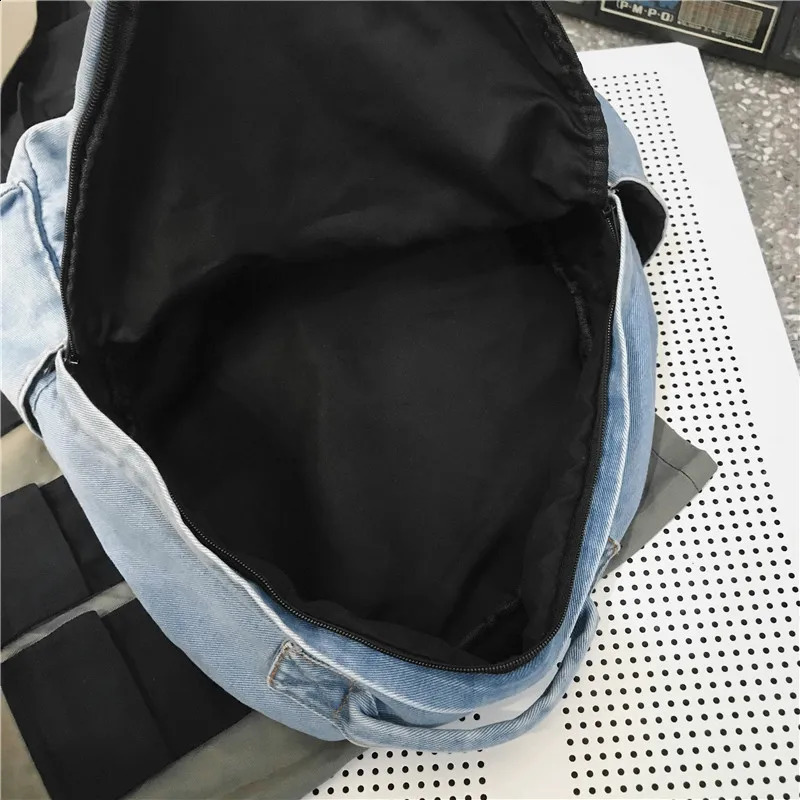 Womens Backpack Cowboy Childrens Bag Denim Korean Version Shoulder Bags Teenager Girl College Student School For Men Rucksack 241230