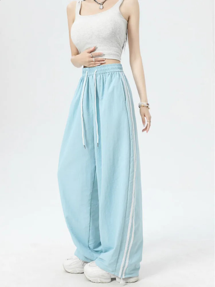 Women Spring Summer Loose Cargo Trousers Casual Wide Leg Sweatpant Street Hip Hop Sport Y2k Female Pants Z260314