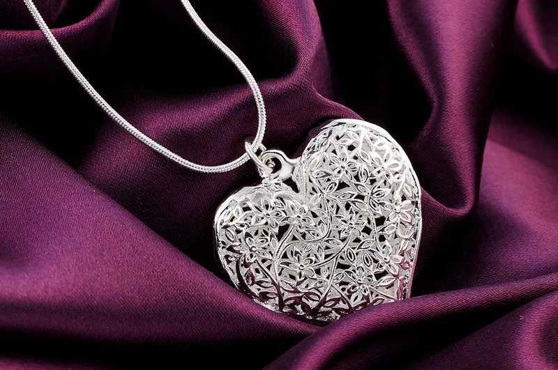 40-75cm hot 925 pure silver cute heart-shaped pendant necklace suitable for womens parties weddings fashion designers jewelry gifts W241230