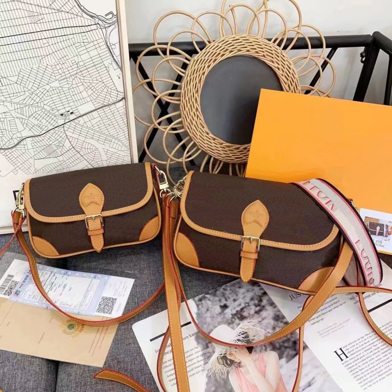 Designer Diane Satchel Bags Women Shoulder Bag Totes Leather Luxury Old Flower Crossbody Handbag Large-capacity Canvas Strap Letters Colorful Purses