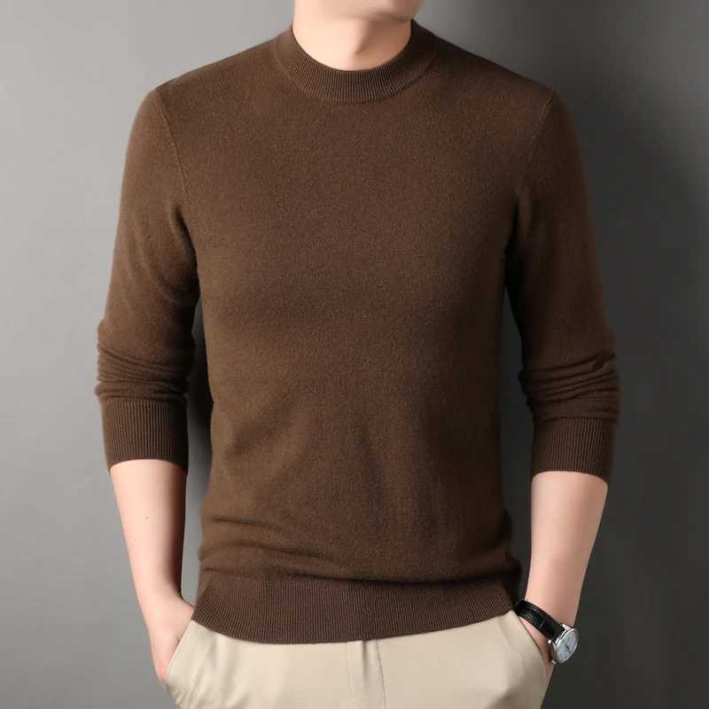 Luigi 00% Pure Merino Wool Sweater Mens Round Neck Pullover Top 2025 Springtime Thin Solid Color Sweater Mens Fashion Jumper W241230