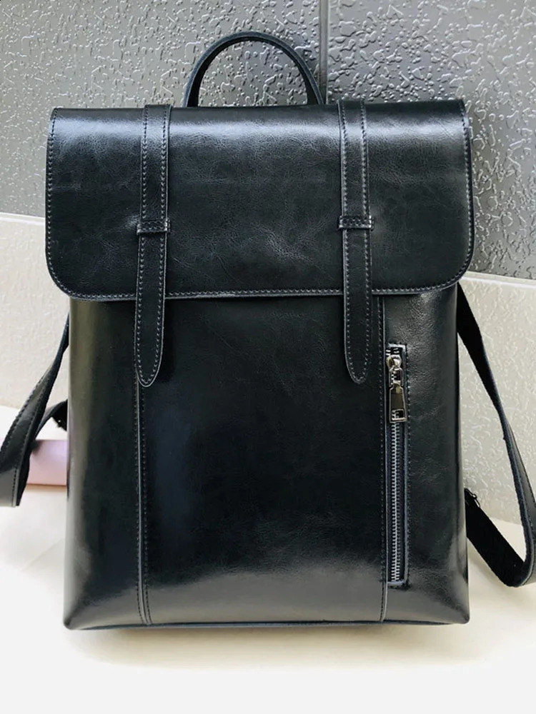 British Style Women Vintage Split Leather Backpack Unisex Laptop Bag Teenager Girls School Bags Preppy Straps Shoulder Satchel 241230