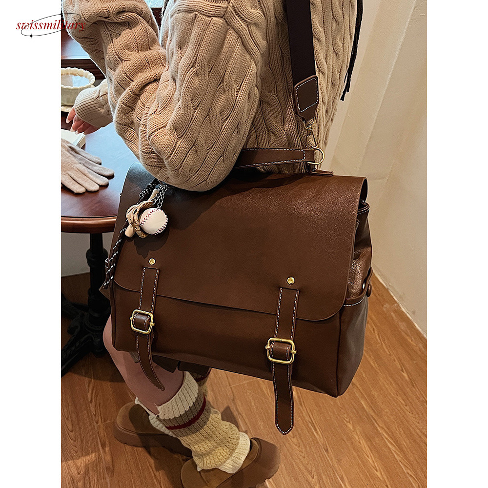 Backpack for women, large capacity casual handheld, British style student backpack, street trendy fashion travel backpack #49