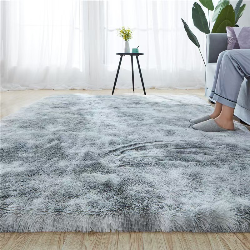 4619-55-BB-Simple Rectangular Solid Color Silk Carpet Bedroom Bed Living Room Sofa Blanket
