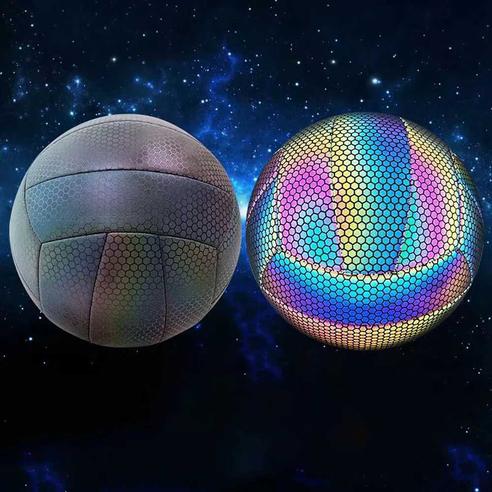 Size 5 Reflective Volleyball Glow-in-the-Dark Volleyball Beach Volleyball Rainbow Color Sports BallXJ241230