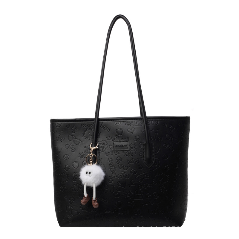 High aesthetic tote 2024 new simple design, fashionable and versatile, large capacity commuting single shoulder women's bag