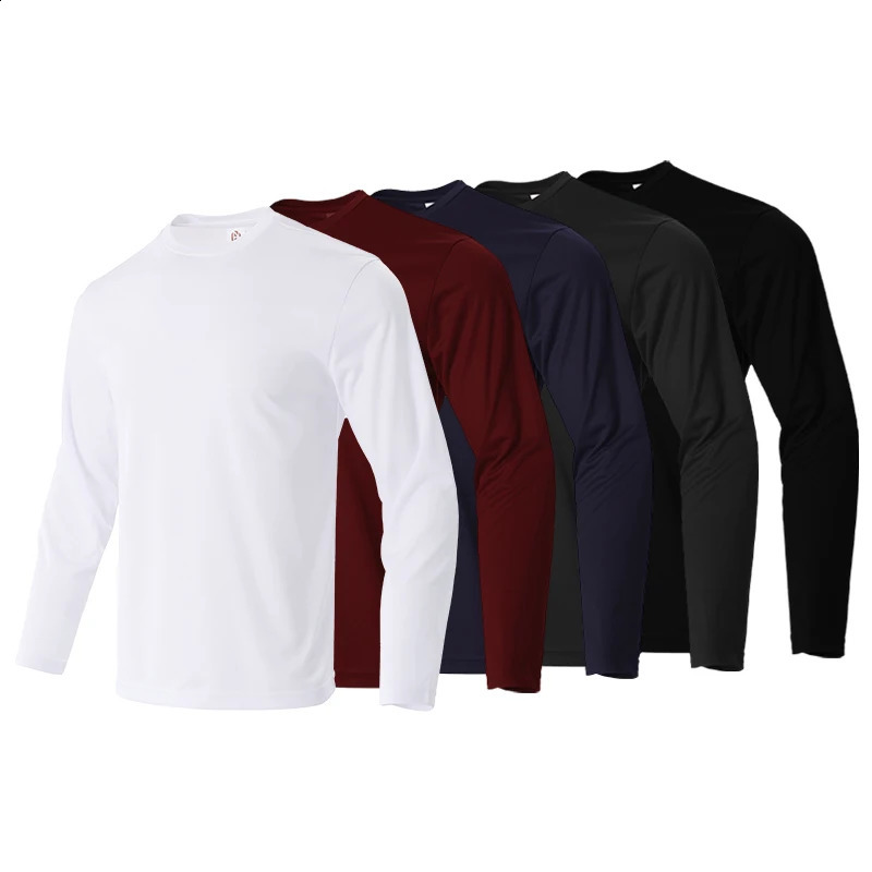 Long Sleeve Quick Dry Mens Tshirt Spring Summer Jacquard Mesh Breathable Moisture Absorption Sweat Running Daily Fitness 241223