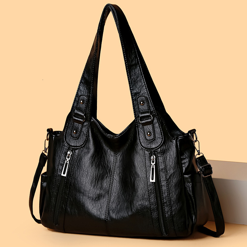 Handbag women, simple texture, shoulder bag, large capacity, versatile for business trips and commuting, casual tote bag