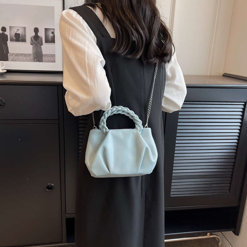 Foreign Trade Popular Bag Women's Summer New Fashionable Pleated Cloud Chain Single Shoulder Crossbody Versatile Handbag
