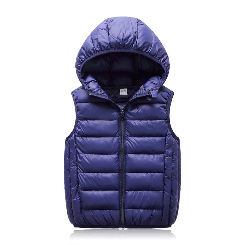 Hooded Child Waistcoat Children Outerwear Kids Jackets Warm Cotton Baby Boys Girls Vest For Spring Autumn 3-14 Years Old 241230