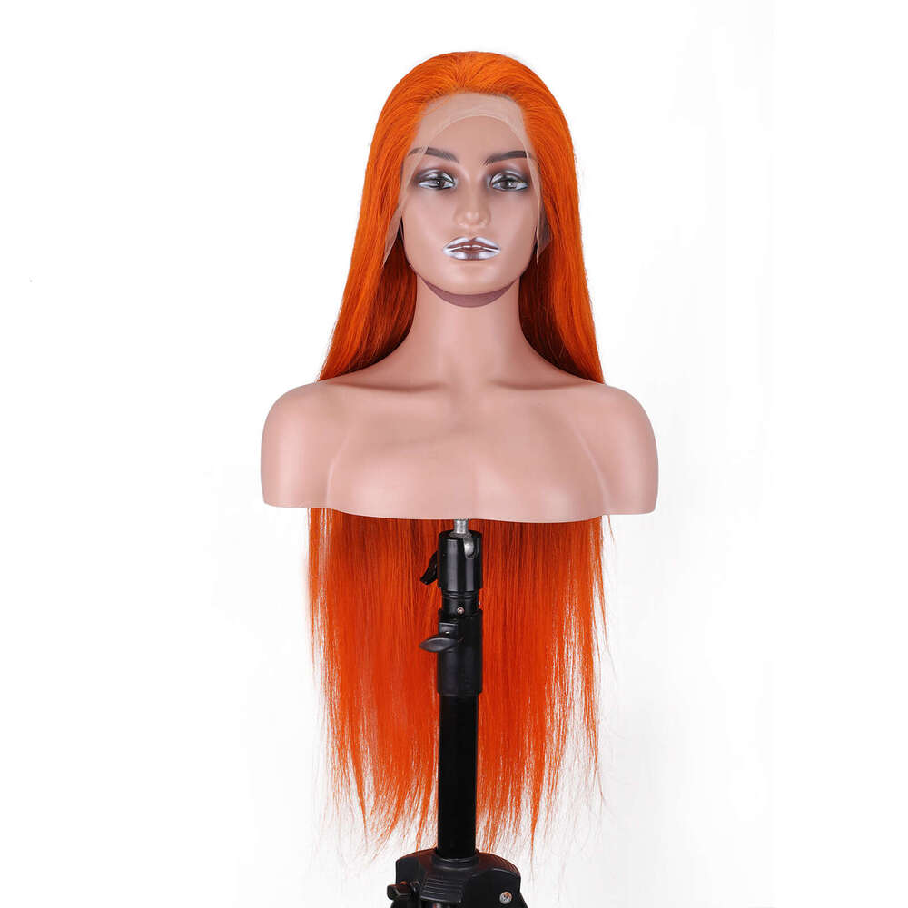Lace Front Wig Cover T Shape Fashionable Orange With 200% Density Hot Selling Front Lace 13 * 4 Straight Hair Wig Full Head Kq2 Kq2
