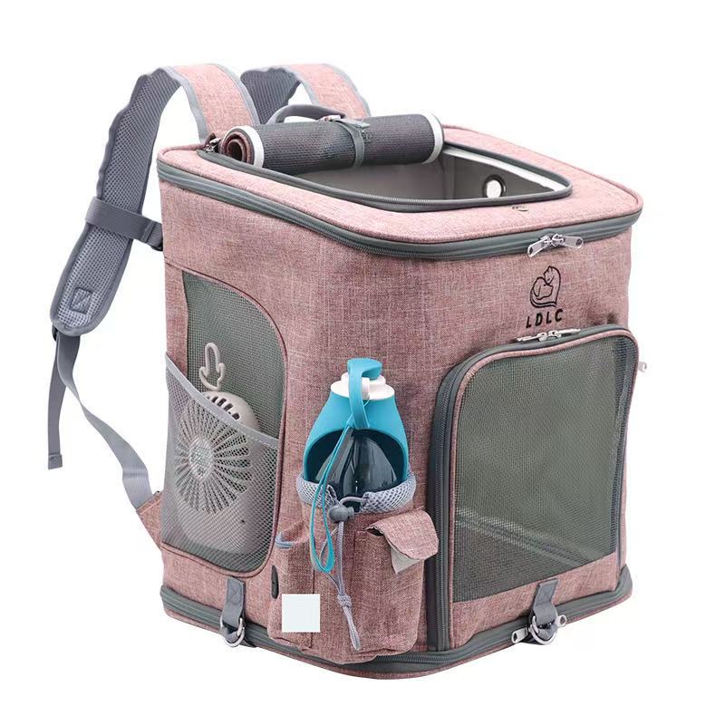 Cat backpack shoulder strap, dog backpack expandable, well ventilated, wool pad, perfect for hiking, camping, fixed pets, 22 pounds (about 10 kilogram