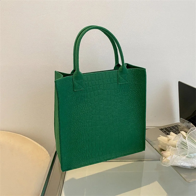 Embossed Felt Handbag for Women Candy Color Tote Bag Handbag Gilrs Top-handle Bag Daily Purse 241228