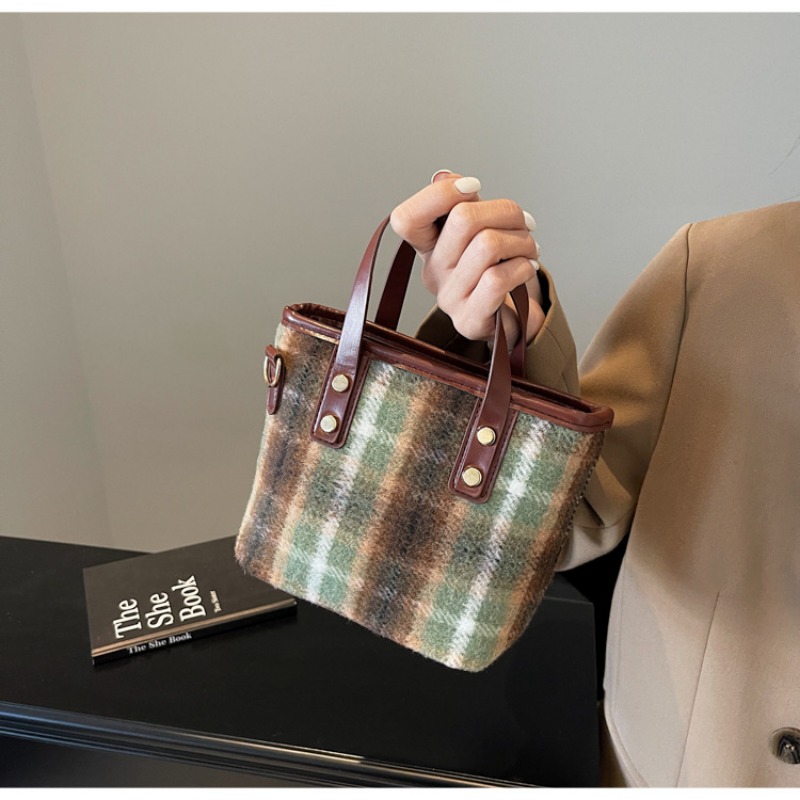 Popular woolen women's bags new versatile messenger bags fashionable portable bucket bags for women