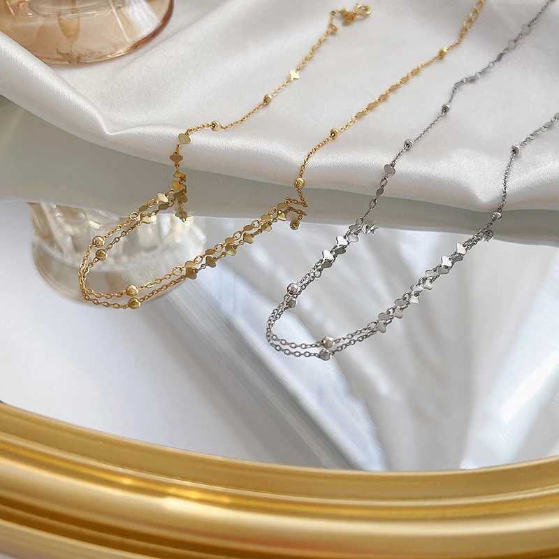 Fashionable 925 sterling silver necklace simple style chain charming heart-shaped chain necklace send exquisite jewelry for women W241230