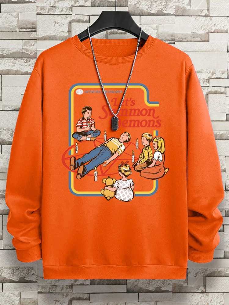 Lets summon the demon master humorous manga hoodies mens Harajuku loose hoodies oversized loose clothing fashionable fitness sweatshirts womens hoodie