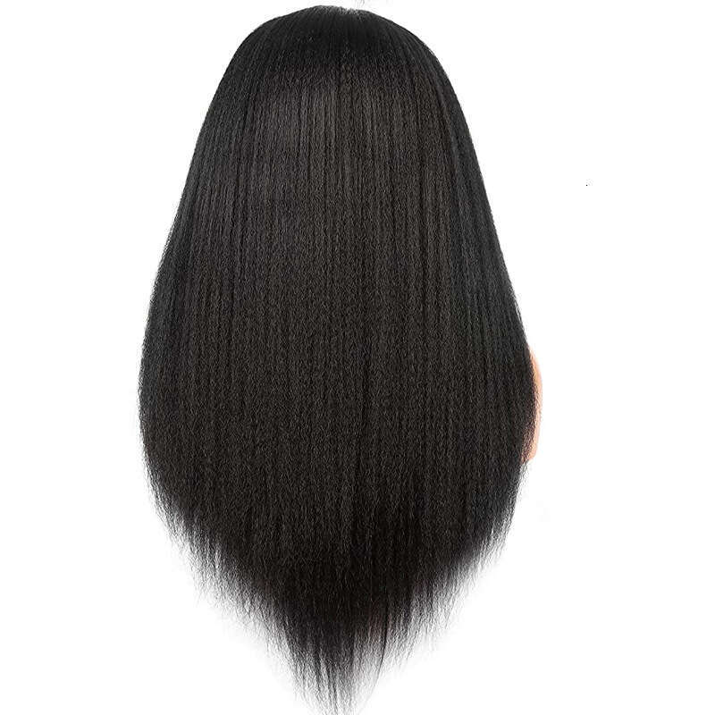 Lace Front Wig Cover T Shape Female Large Area T-Shaped Front Lace Wig Black Fluffy Yaki Long Straight Wigs Kq2 Kq2