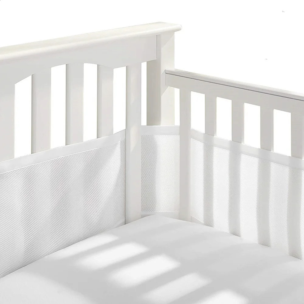 Breathable Mesh Soft Baby Bed Bumper Crib Pad Protection Bedding Baby Anti-collision Bebe Crib Protector Cot Fence Room Decor 241227