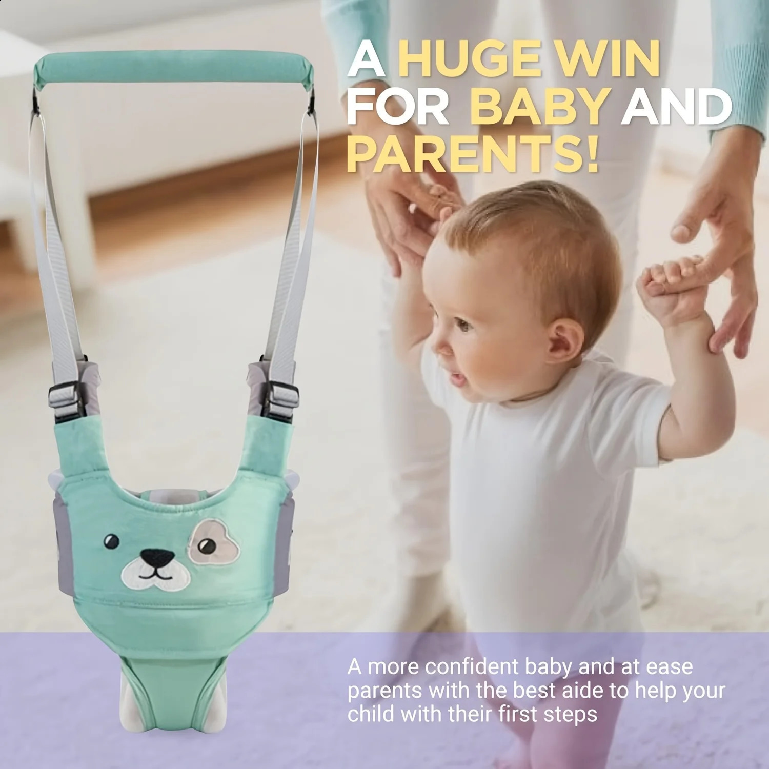 Baby Walking Harness Handheld Baby Walker Assistant Belt Toddler Infant Walker Safety Harness Walking Learning Helper 241230