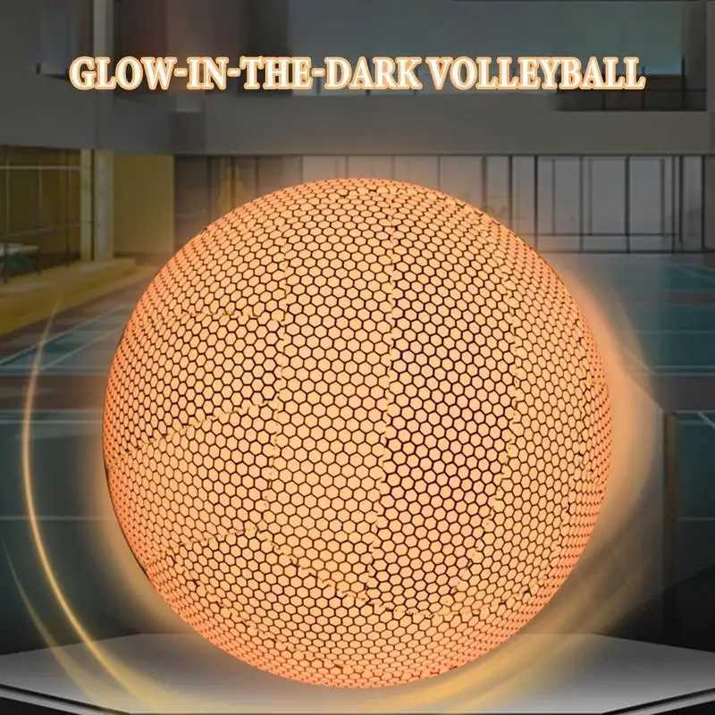 Luminous Volleyball Reflective Volleyball Glow-in-the-Dark Volleyball Beach Volleyball Sports Ball Nighttime Training VolleyballXJ241230