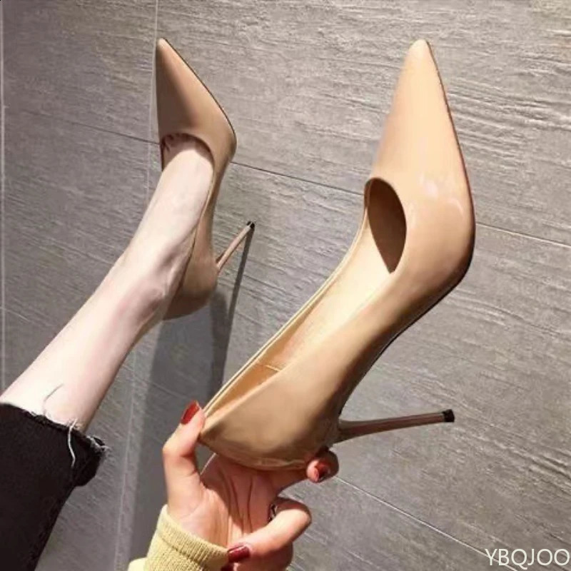 Ladies Ultra High Heels Sharp pointed shallow mouth versatile shoes Sexy nude single shoes Mary Jane womens pumps Zapatos 241227