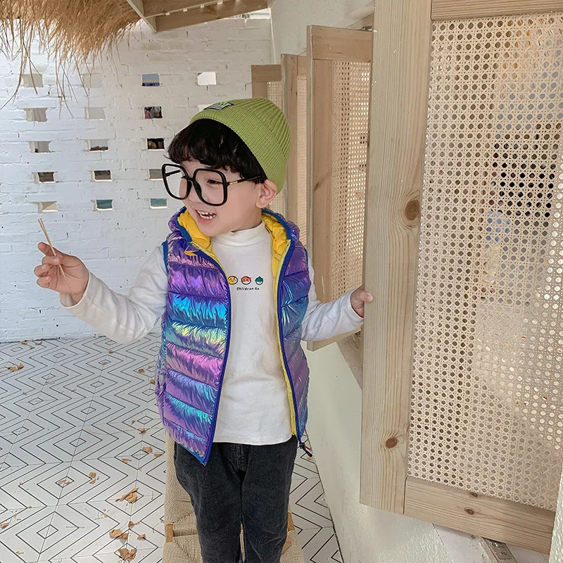 Hooded Child Waistcoat Children Outerwear Kids Jackets Warm Cotton Baby Boys Girls Vest For Spring Autumn 3-14 Years Old 241230