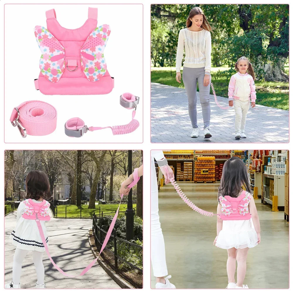 Toddlers Leash Anti Lost Wrist Link Child Kids Safety Harness Kids Walking Wristband Assistant Strap Belt for Girl Pink Gift 241230